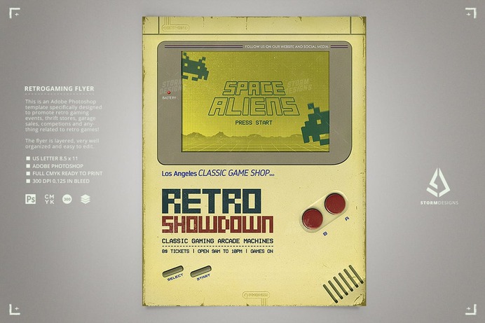 Retro Gaming 80s Handheld Flyer
