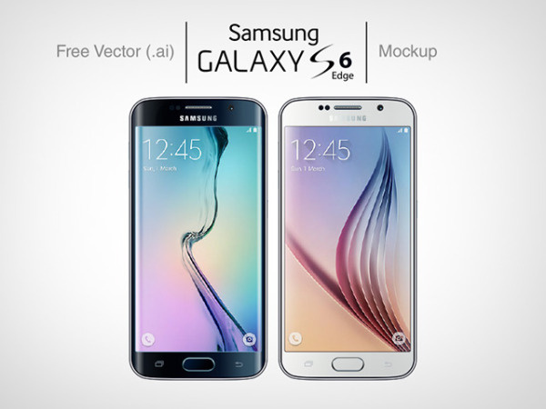 Free Samsung Galaxy S6 mockups in AI Vector