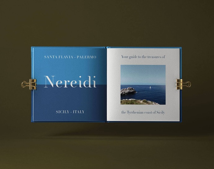 Communication design for luxury hospitality structure in Siciy, Italy, Nereidi -  designed by Giuseppe Gallo, Mirabilia