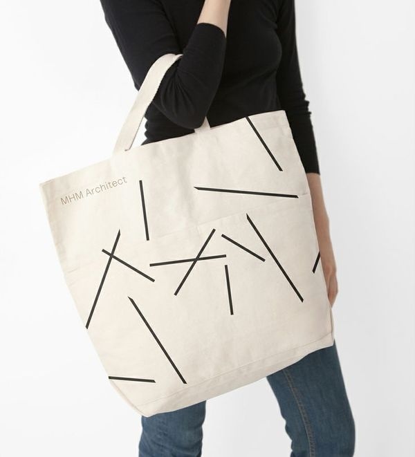 Logo and tote bag for MHM Architects designed by 26 Lettres #tote #architects #26 #logo #lettres #designed #bag #mhm