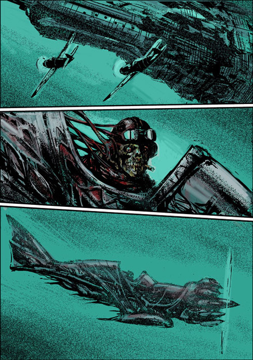 #illustration #airplane #skull # combat #death #comic