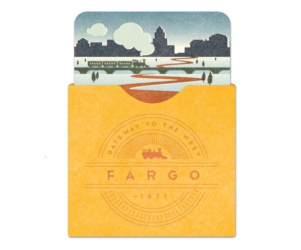 Fargo Luggage Tag #train #illustration #badge