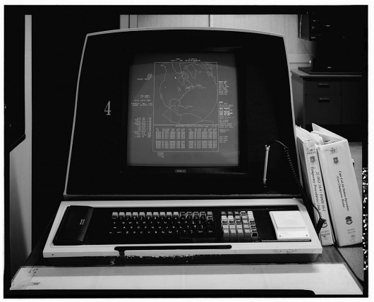 Yes Machine #computer #white #of #display #black #screen #satelite #and #library #congress #loc
