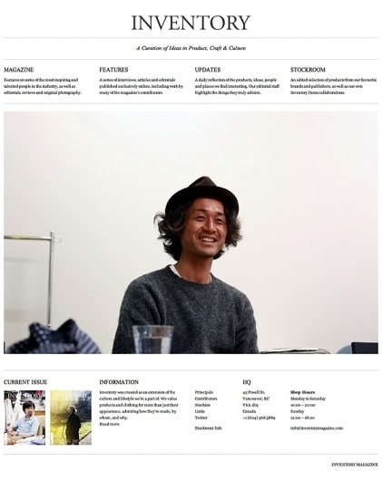 Inventory Magazine on the Behance Network #web #awesome
