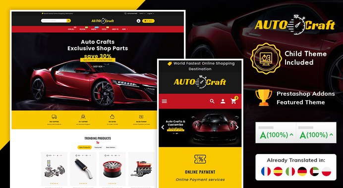 Auto Crafts - Parts & Equipment - Prestashop Responsive Theme