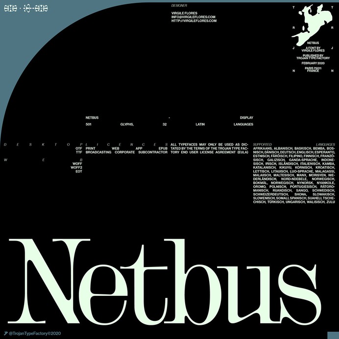 Netbus - Type Design. Available for purchase. on Behance