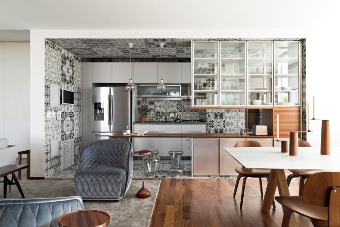 This Apartment Has a Kitchen Area Fully Clad with Porcelain Tiles