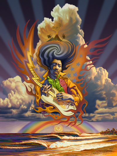 Electric Sky - Jimi Hendrix painting by Rick Rietveld