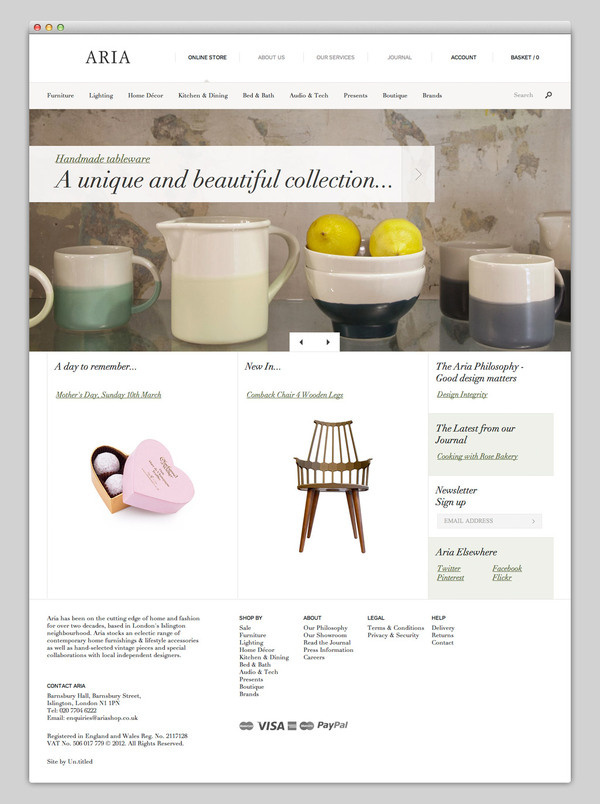 Aria #website #layout #store #web