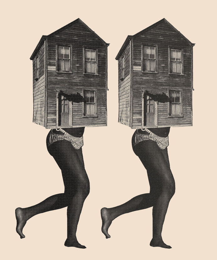 Femme-Maison by Pedro Pinotti https://www.behance.net/wip/705705 #maison #louise #house #woman #france #wip #french #femme #collage