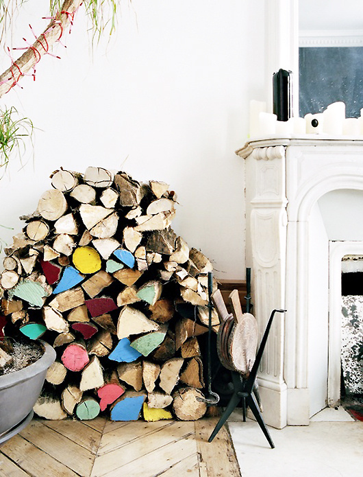 colored logs #interior #design #decor #colors #deco #decoration