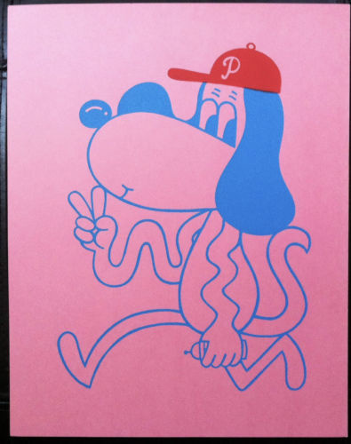 ISAAC-T-LIN-DFW-PINK-PHILLY-DOG-Rare-Original-Silkcreen-Print-barry-mcgee-kaws #art