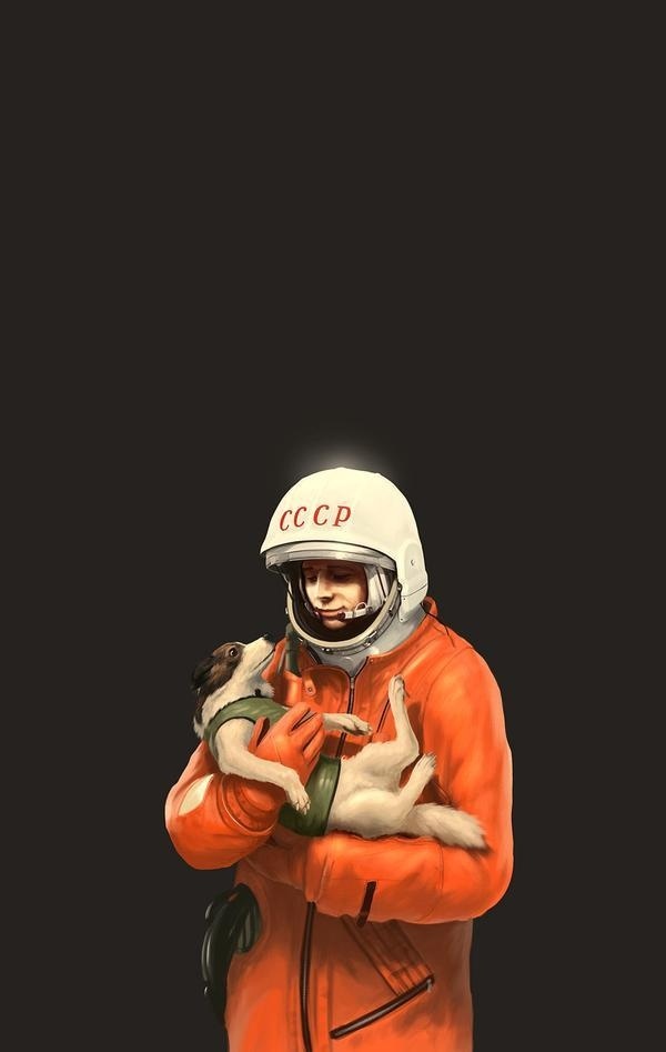 Dmitry Maximov Illustrations #astronaut #fi #sci #space #illustration #puppy #painting #dog