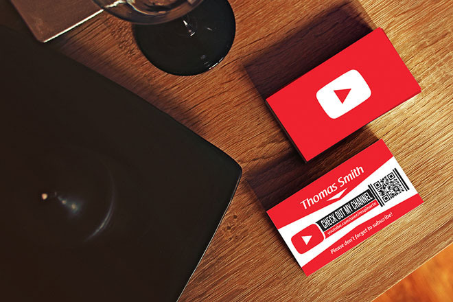 Free YouTube Business Card PSD Template