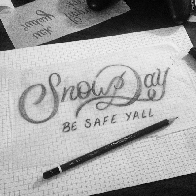 Snow Day - Sketch #lettering #handlettering #tbks #theboredkids #pencil #sketch #typography
