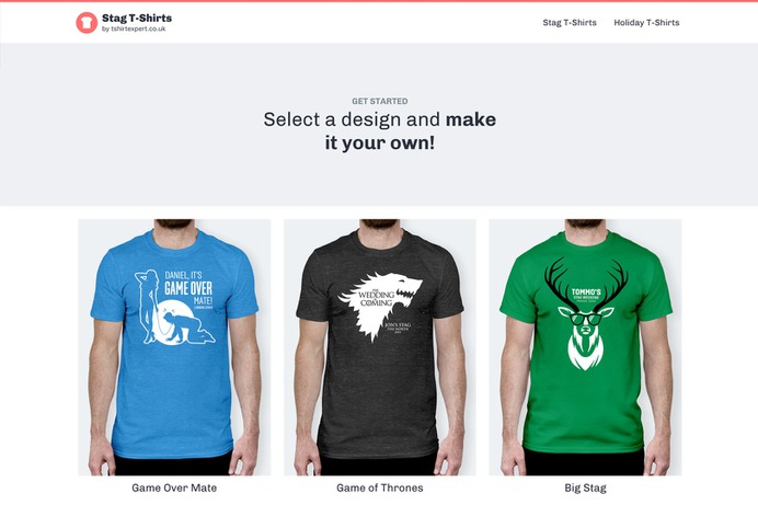 Stag t-shirt designs product page layout #webdesign