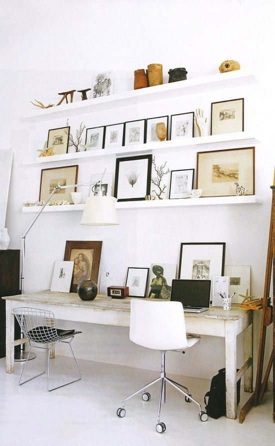 office shelving #pictures #white #space #work