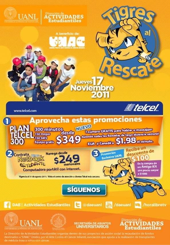 Tigres al Rescate 2011 on Behance #2011 #branding #refresh #illustrator #design #uanl #program #tigres #illustration #brand #rescate #donation #monterrey #logo #character