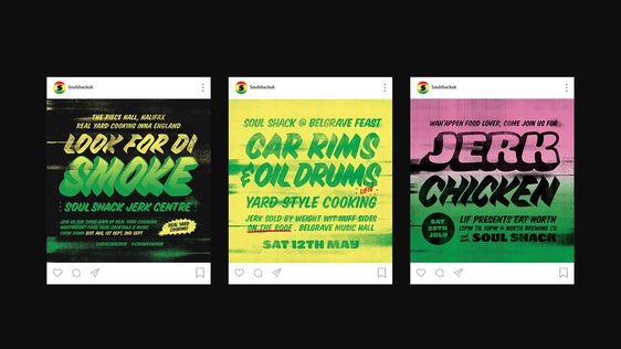 Street Food Events - Primary source artefacts from his trips provided us with great starting point for the project. Influenced by Jamaican beach party posters and New York Dancehall happenings, we built an authentic visual language which could be used on custom posters for special dishes, pop up events and merchandise.