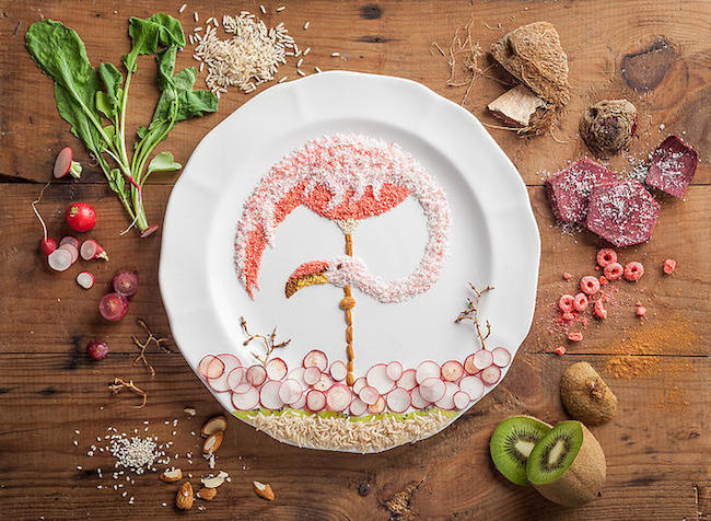 Food Art by AKJ | iGNANT.de #plate #flamingo #food
