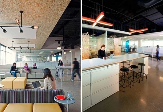studio O+A: AOL offices #wood #lighting