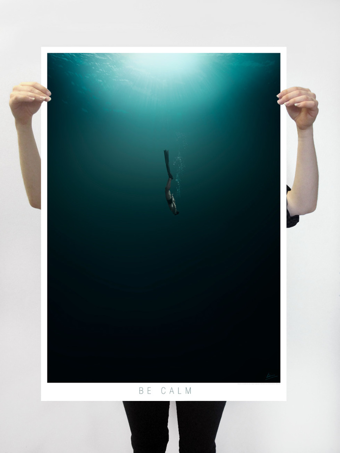 #apnea #sea #dark #calm #deep Poster realizado para lokoloko.es