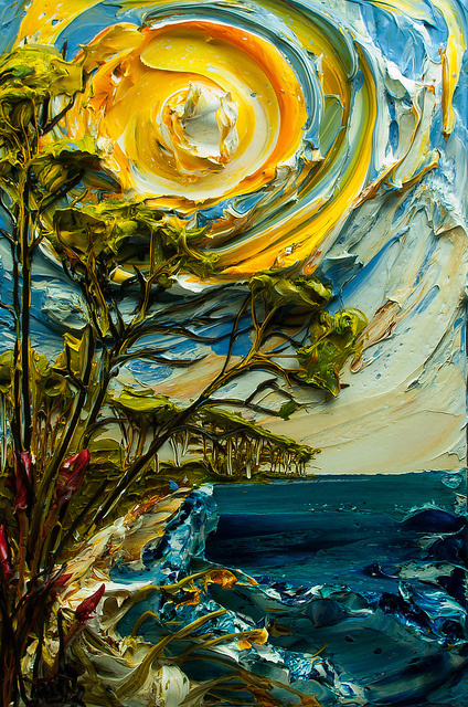 Bon Vivant #sun #texture #landscape #paint #sea #art