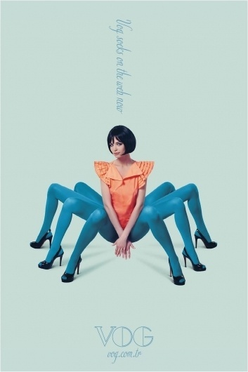 Печатная реклама #woman #design #graphic #spider #legs #fashion #colour