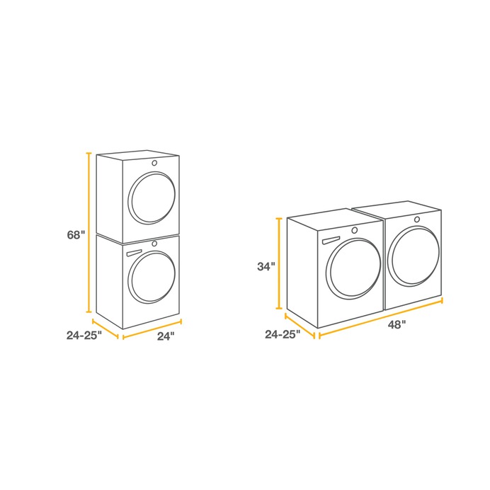 Small space washer and dryer dimensions