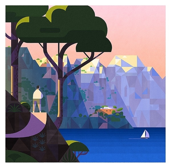 Villa Malaparte, Capri on Behance #illustration #graphic #geometric