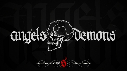All sizes | Angels and Demons | Flickr - Photo Sharing! #calligraphy #album #movie #demons #cover #tattoo #angels #skull #stipple