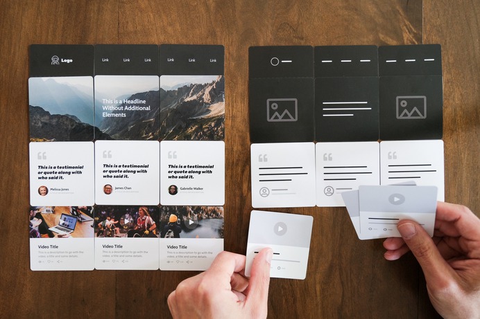 The UX Kits Wireframe Deck is a deck of cards for building website or app layouts, right on a desk. The deck allows you to take a break from the screen and experiment with different layouts in a hands-on activity that gets anyone involved in the design process, regardless of their expertise.