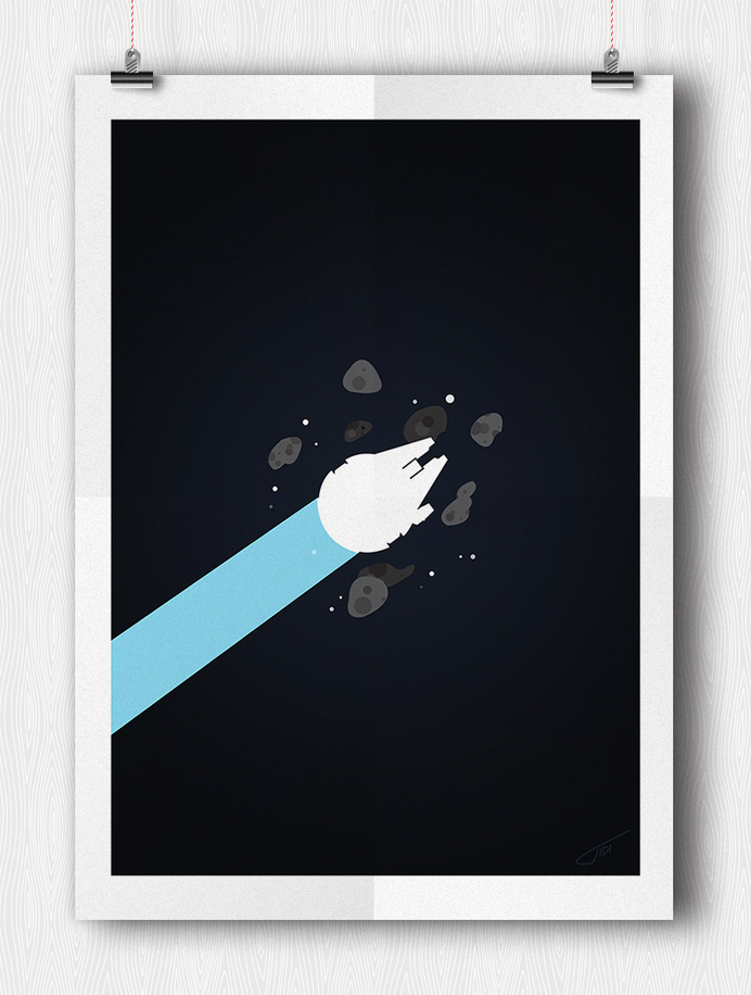Iconic spaceship - by Tidi #StarWars #MilleniumFalcon #HanSolo #illustration #Tidi #GeekArt