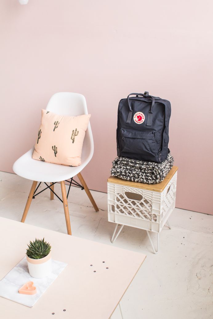 DIY SWENYO Skurniture Pink Washed Plywood Coffee Table | @fallfordiy
