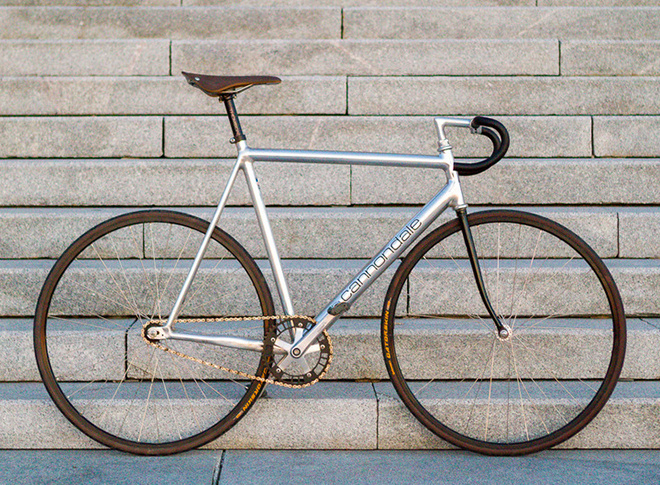 SilverCannondaleSunset #bicycle #track #bike