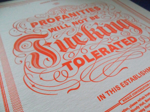 Profanity Poster #handcrafted #lettering #design #graphic #craftsmanship #type #typography