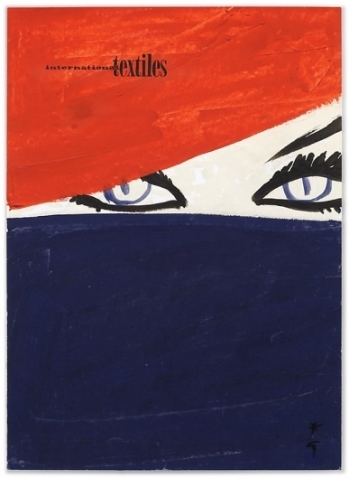 International Textiles cover No. 338, I 1961 | MODESQUISSE #red #eyes #rene #mode #gruau #fashion