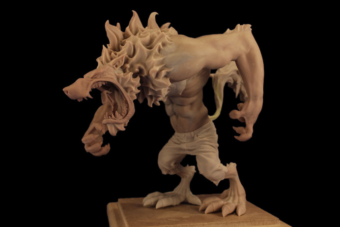 Ezop the Werewolf 1 by The-Small on deviantART #werewolf #sculpture