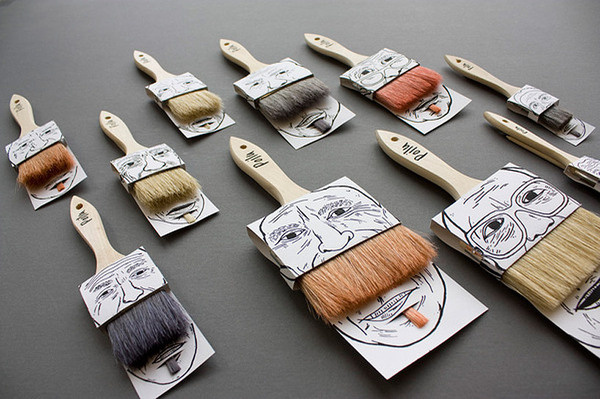 Packaging example #562: moustache paintbrush packaging by simon laliberté #packaging #design #branding