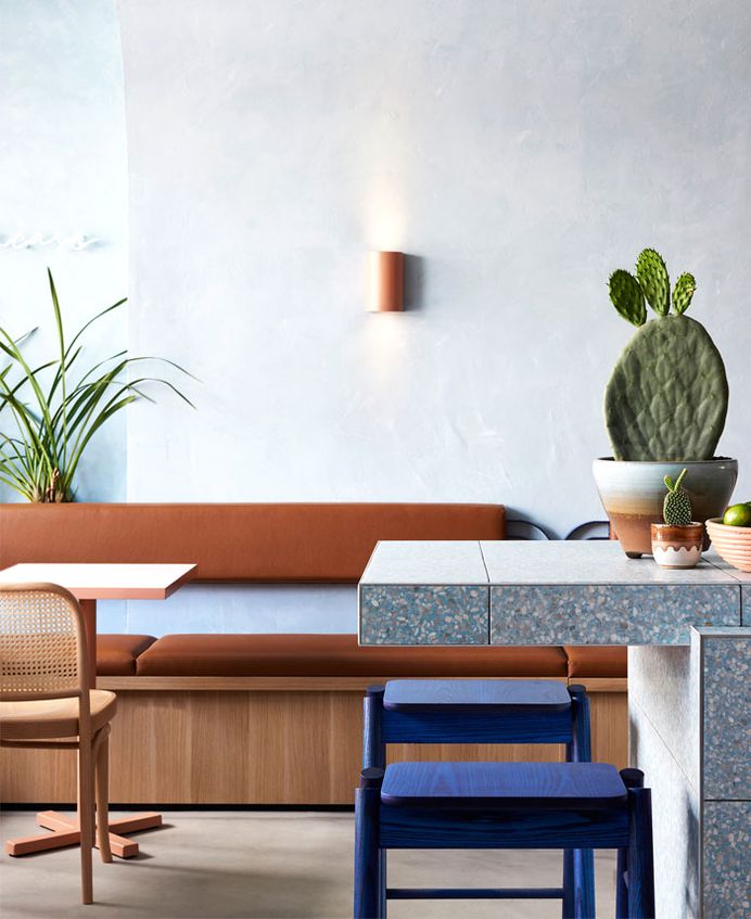 Encaustic Tiles, Terrazzo and Warm Timbers at Fonda Restaurant - InteriorZine