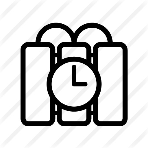 See more icon inspiration related to tnt, terrorism, detonation, miscellaneous, dynamite, explosive, crime, weapons, weapon, bomb, timer and clock on Flaticon.