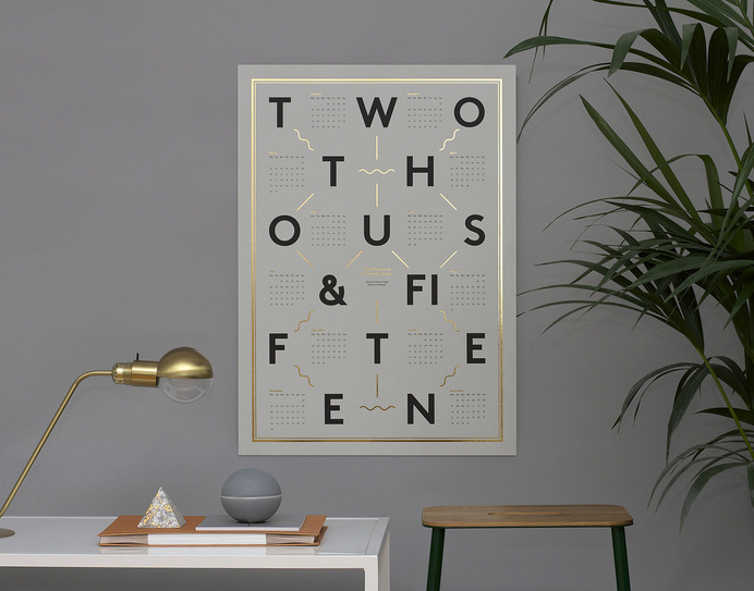 Calendar 2015 - Kristina Krogh Studio #2015 #calendar #gray #gold #poster