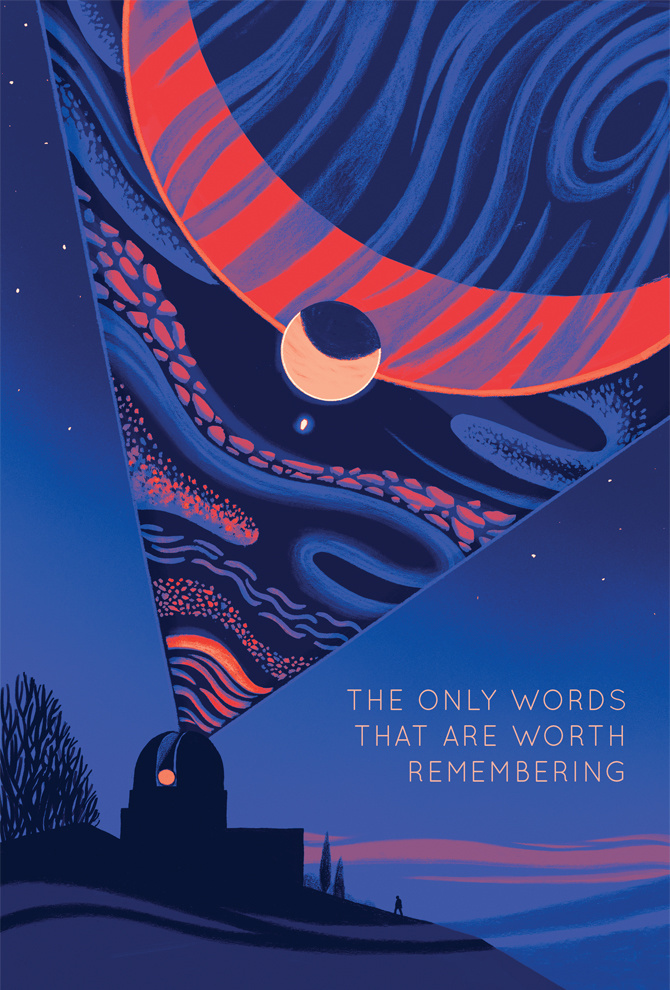 Book Cover illustration for "The Only Words That Are Worth Remembering"