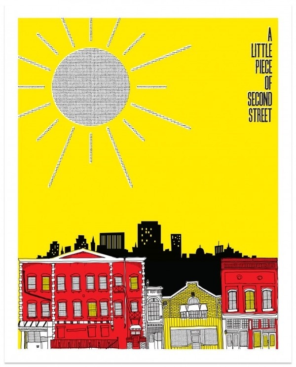 "A Little Piece of Second Street" Art Print #giant #georgia #modern #macon #print #downtown #design #screen #illustration #art #poster