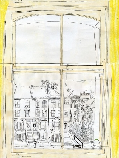 Olwen's bedroom window - claremallison.com #clare #drawing #mallison