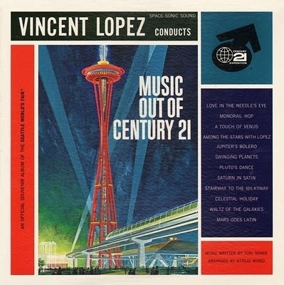 Record Needles: Music Out of Century 21 #album #seattle #design #graphic #space #cover #record #needle #mid #century