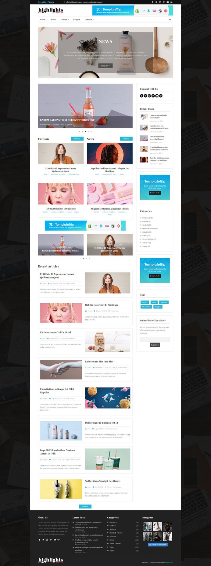 #FREE #Highlights - #WordPress #Personal #Blog #Magazine #Theme | #TemplateTrip #Website #Templates