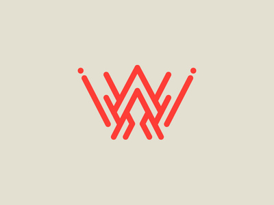 W #lettering #red #logodesign #design #letter #rounded #logo