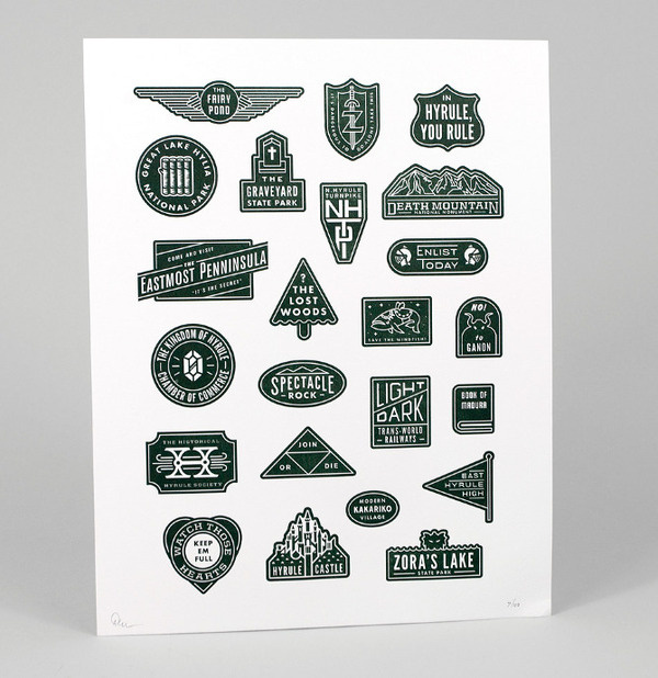 Triforce Tribute DAN CASSARO YOUNG JERKS Design/Animation/Illustration #modern #print #letterpress #symbols #poster #lock