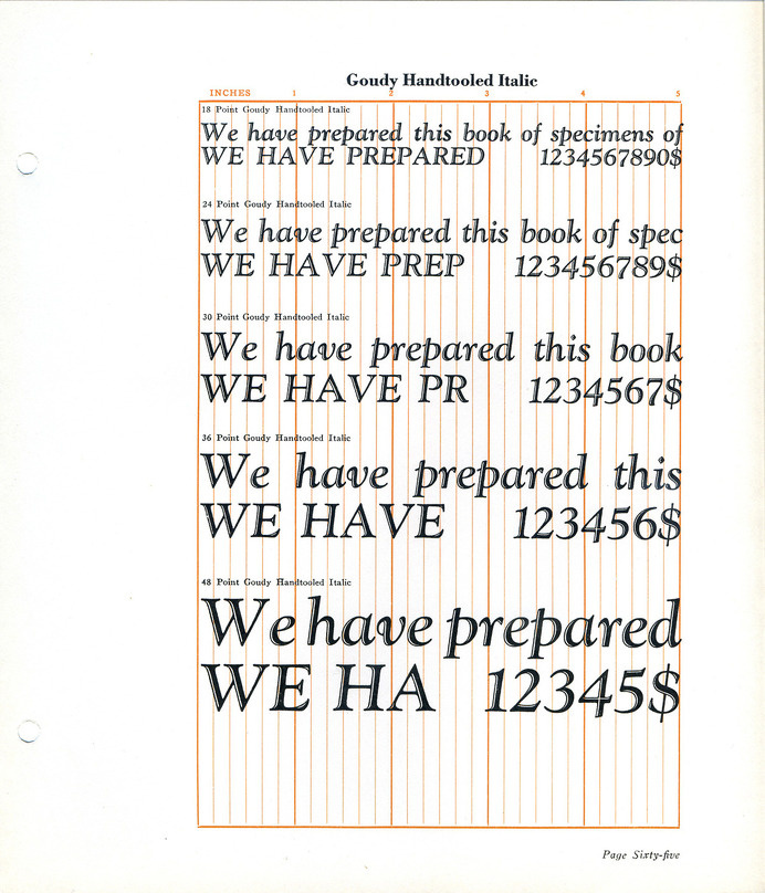 Goudy Handtooled Italic type specimen #type #specimen